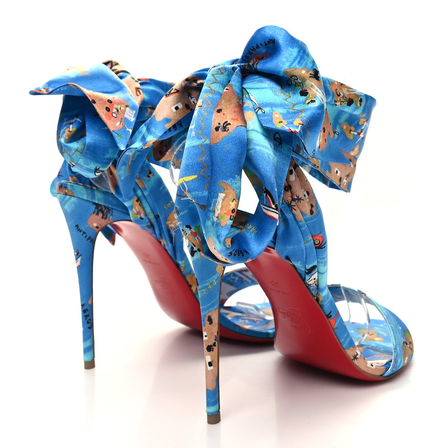 Crepe Satin Greekaba Du Desert 100 Sandal 39 Blue Multicolor