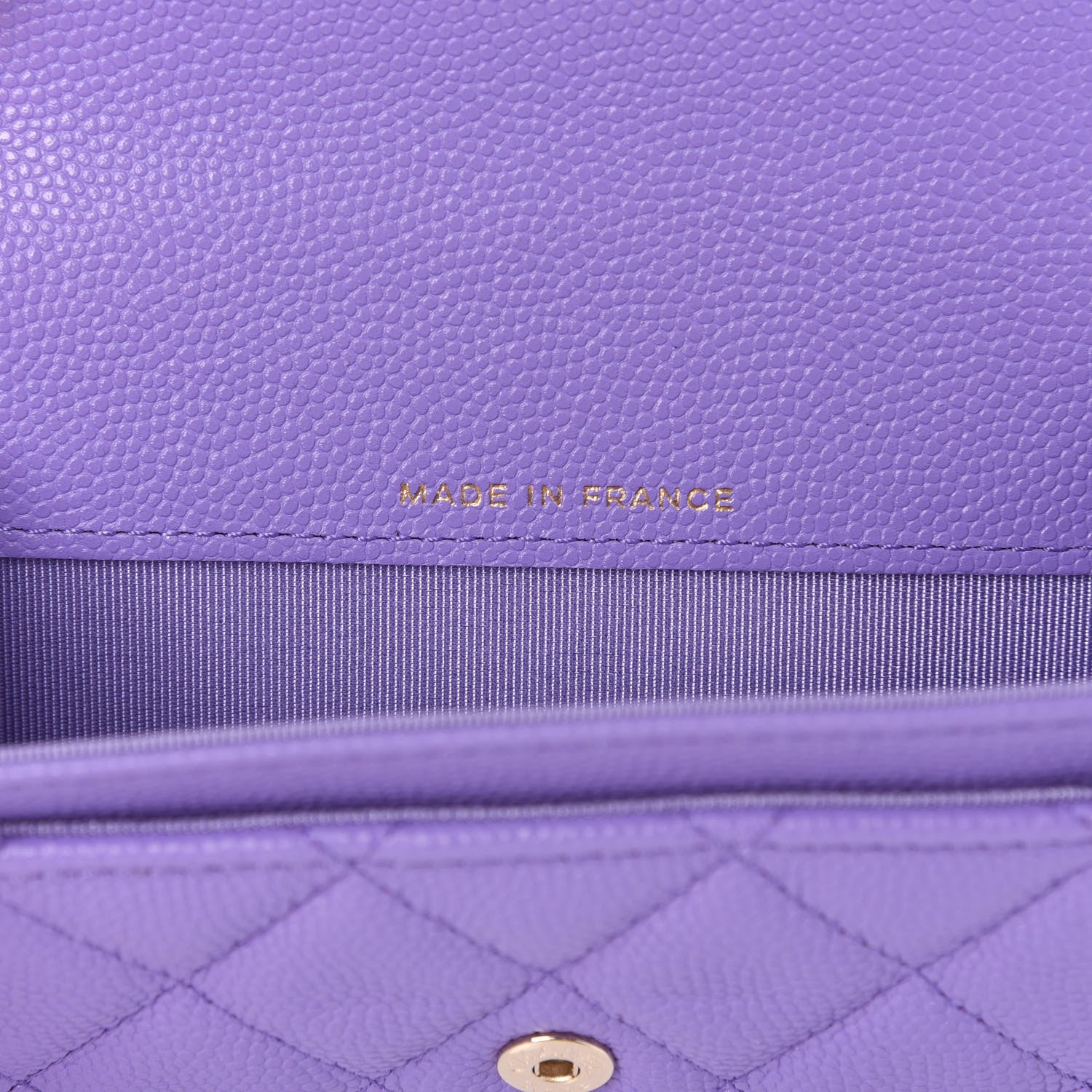 Chanel Caviar Quilted Flap Card Holder Wallet Purple 9 of 11