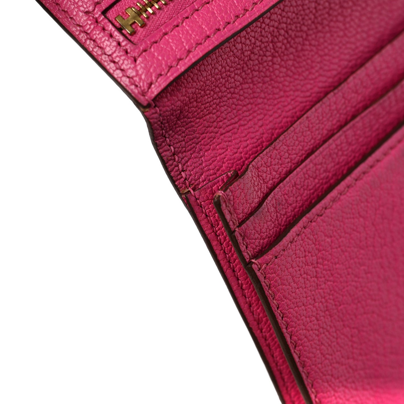Hermes Chevre Mysore Bearn Gusset Wallet Rose Shocking 9 of 11