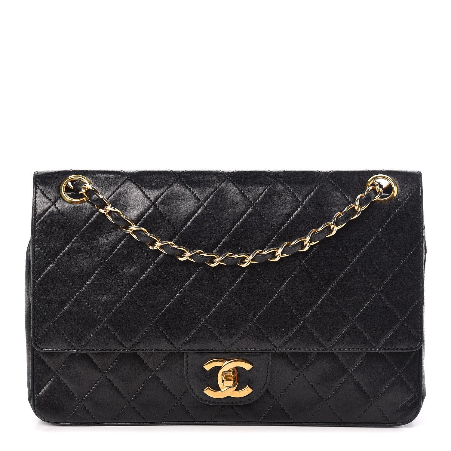 Chanel Lambskin Quilted Medium Double Flap Black 1 of 17
