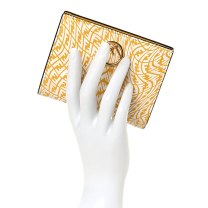 Fendi X SARAH COLEMAN Vitello Liberty Ceylon F is Fendi Micro FF Vertigo Embossed Compact Bi-Fold Wallet Mimosa White 2 of 9