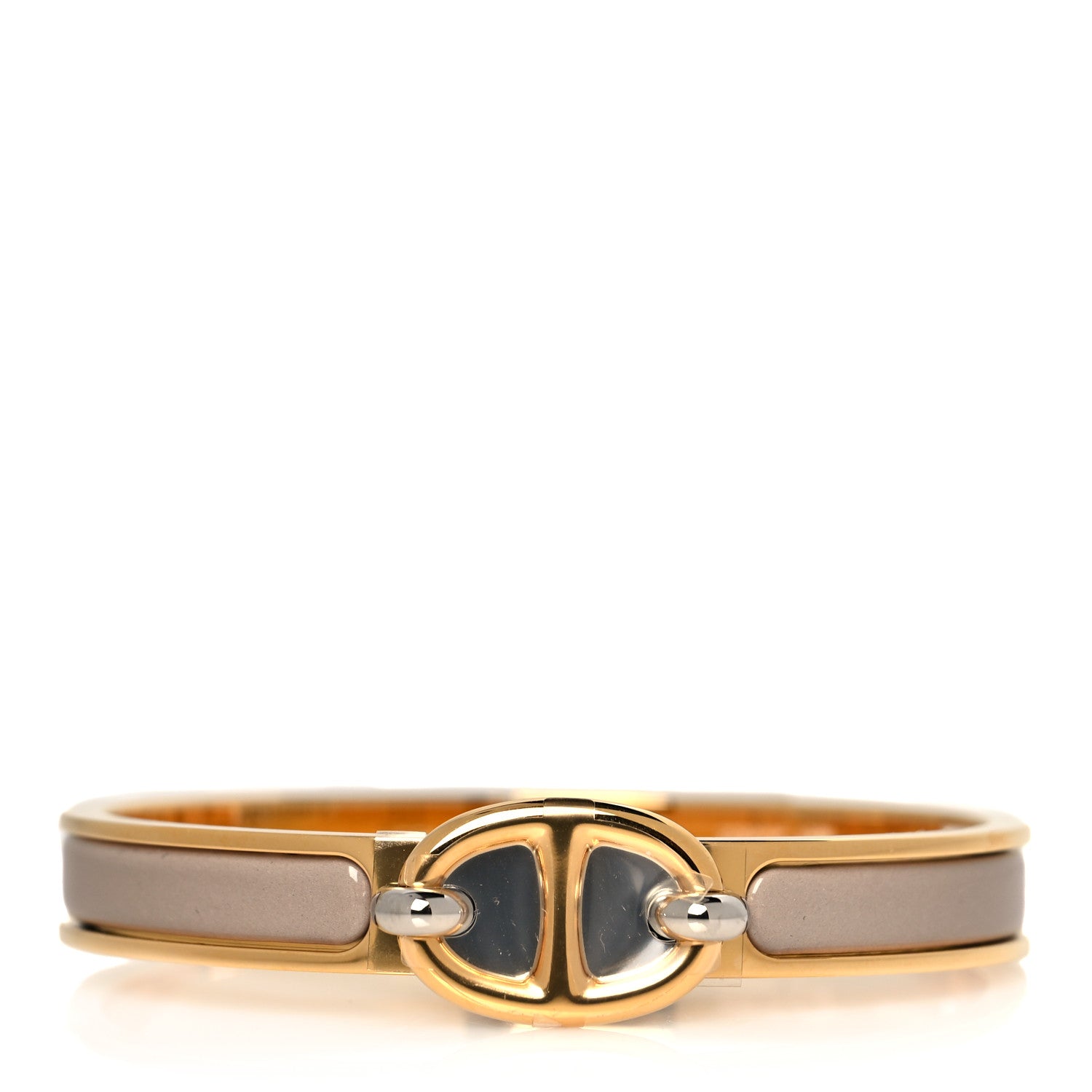 Hermes Enamel Mini Clic Chaine d'Ancre Bracelet PM Marron Glace 1 of 7