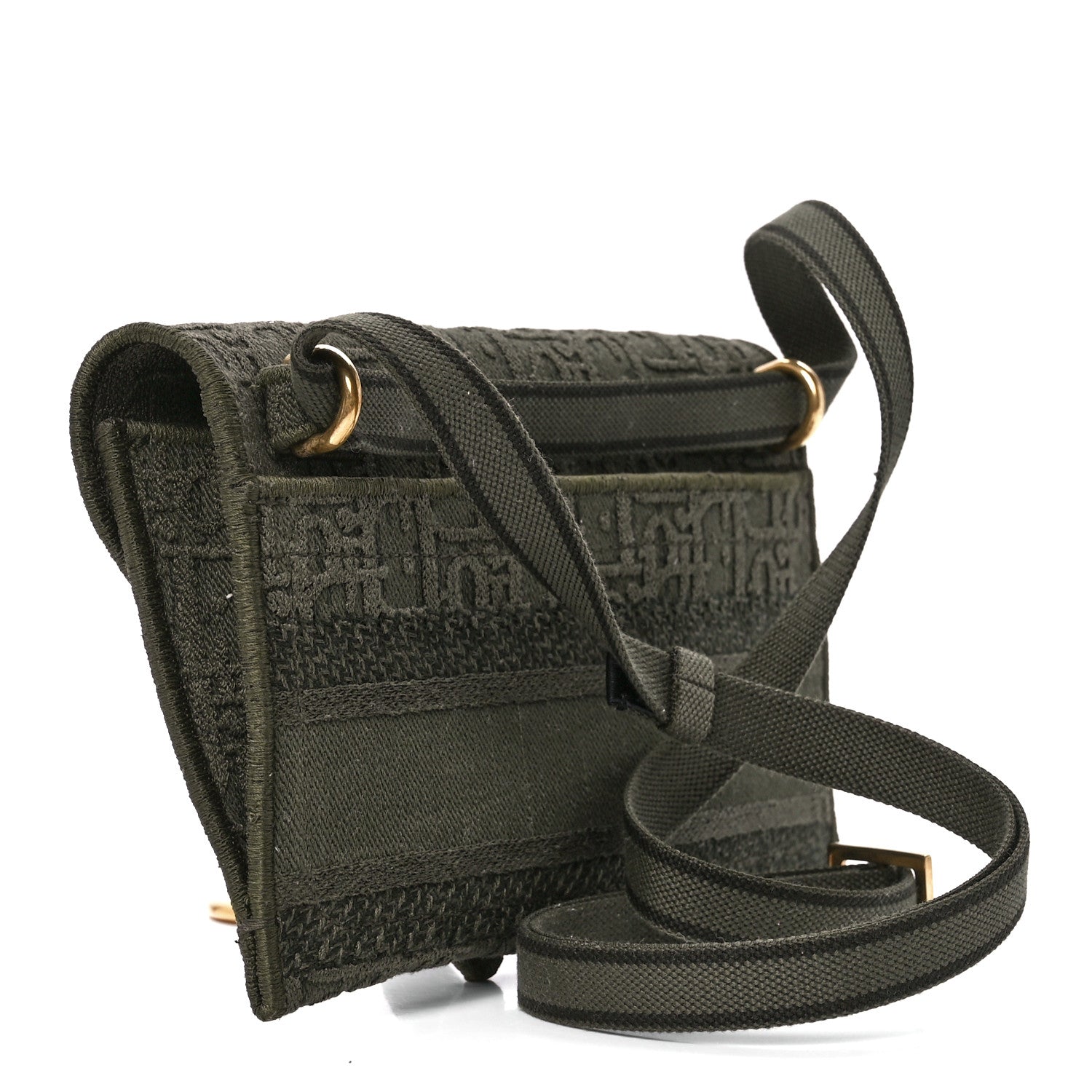 Christian Dior Oblique Embroidered Slim Saddle Pouch Green 3 of 11
