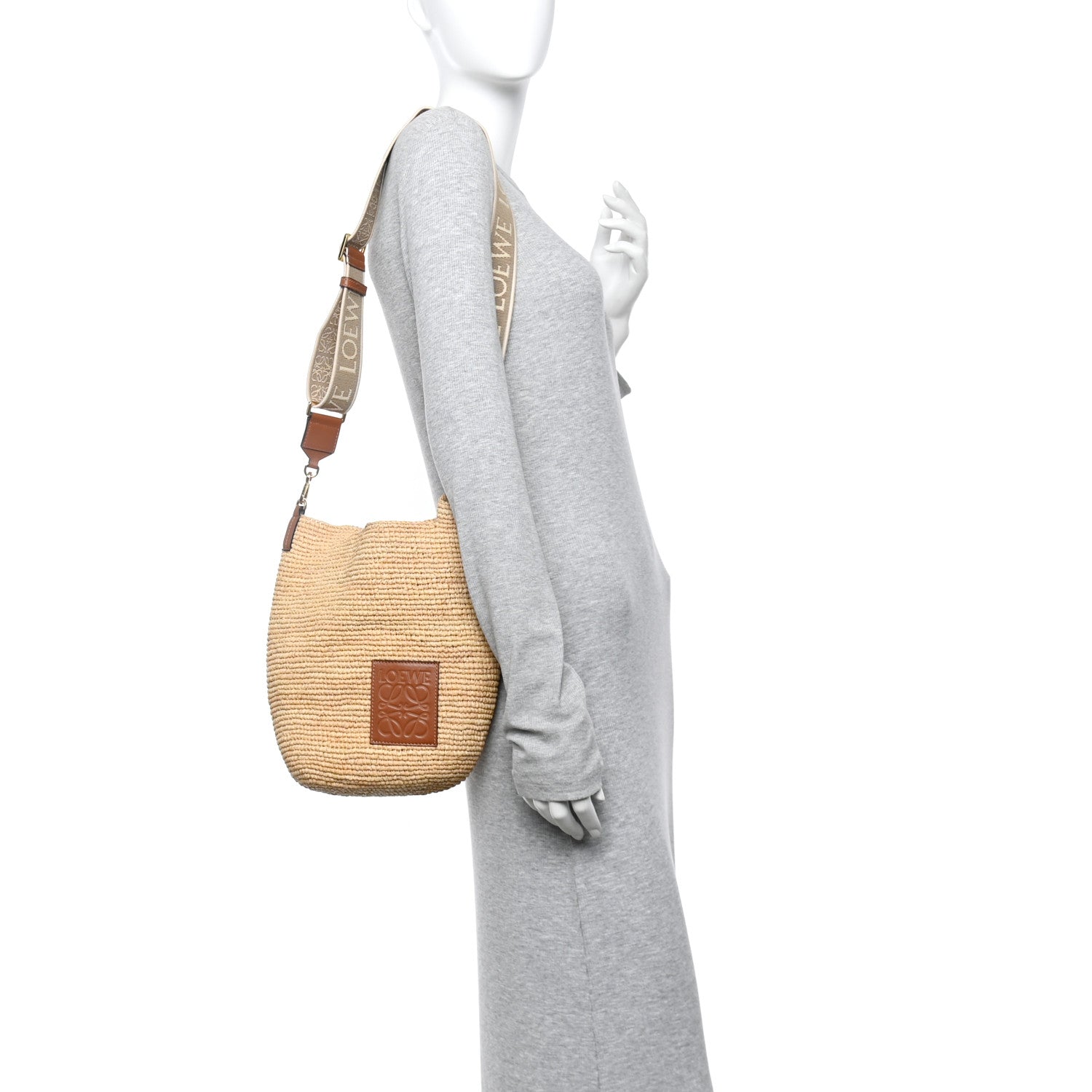 Loewe Raffia Mini Slit Tote Bag Natural Tan 2 of 11