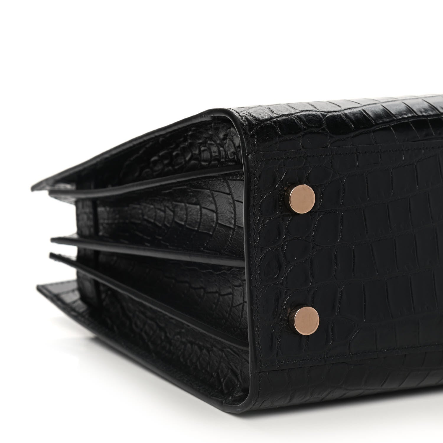 Saint Laurent Calfskin Crocodile Embossed Baby Sac De Jour Black 8 of 17