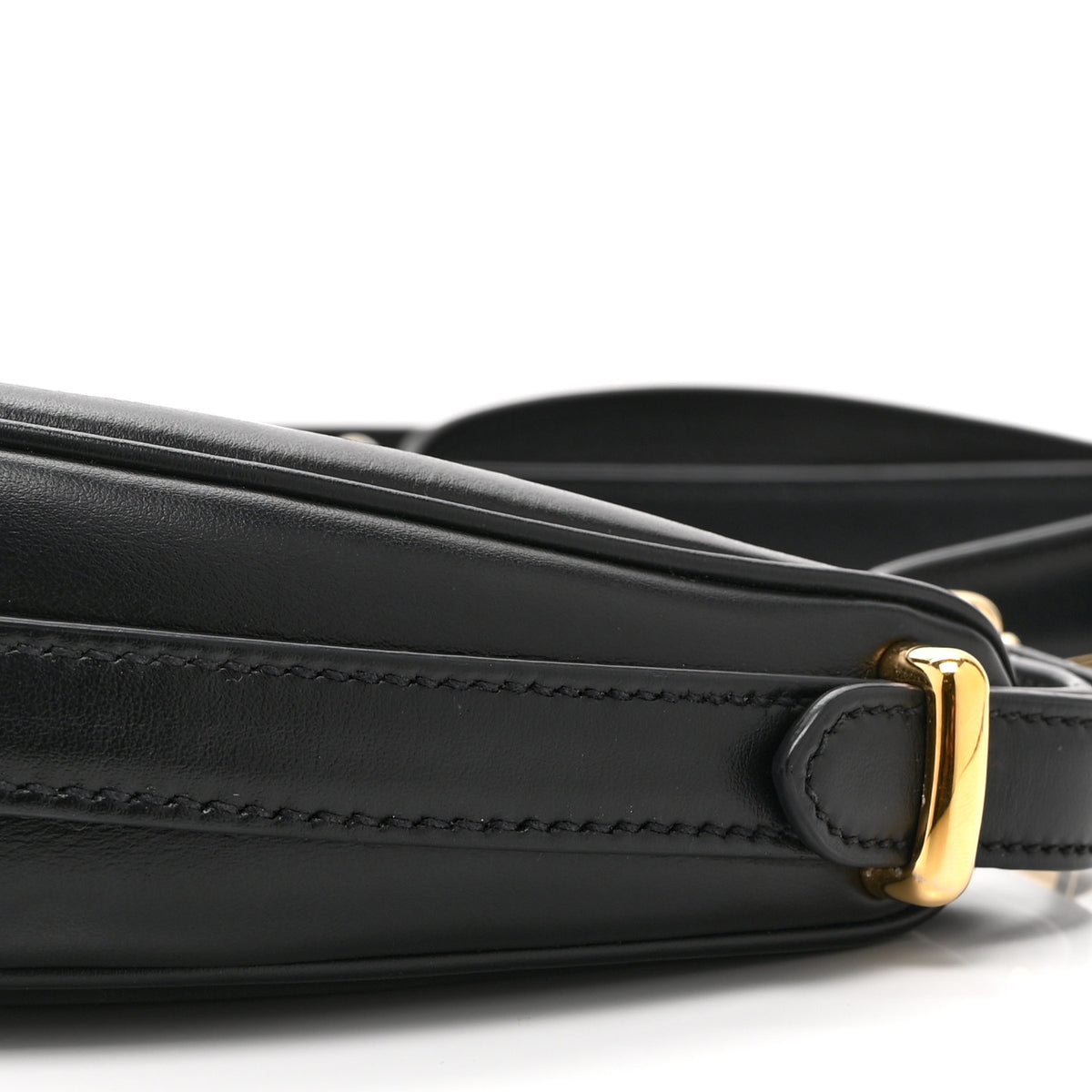 Soft Calfskin Arque Shoulder Bag Black