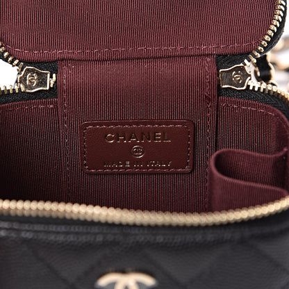 Chanel Caviar Quilted Mini Vanity Case With Chain Black 6 of 10