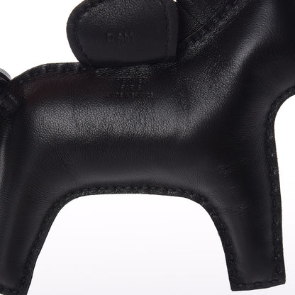 Hermes Milo Lambskin Grigri Rodeo Horse Bag Charm MM So Black 3 of 3