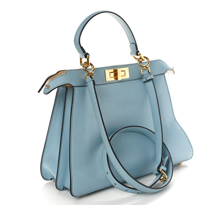Fendi Vitello Seta Nappa Bi-Color Rainbow Girl Inlay Medium Peekaboo I SEE U Satchel Azzurro Baby Multicolor 3 of 9