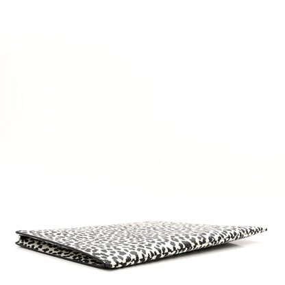 Saint Laurent Calfskin Leopard Print Zipped Tablet Holder White Black 4 of 7
