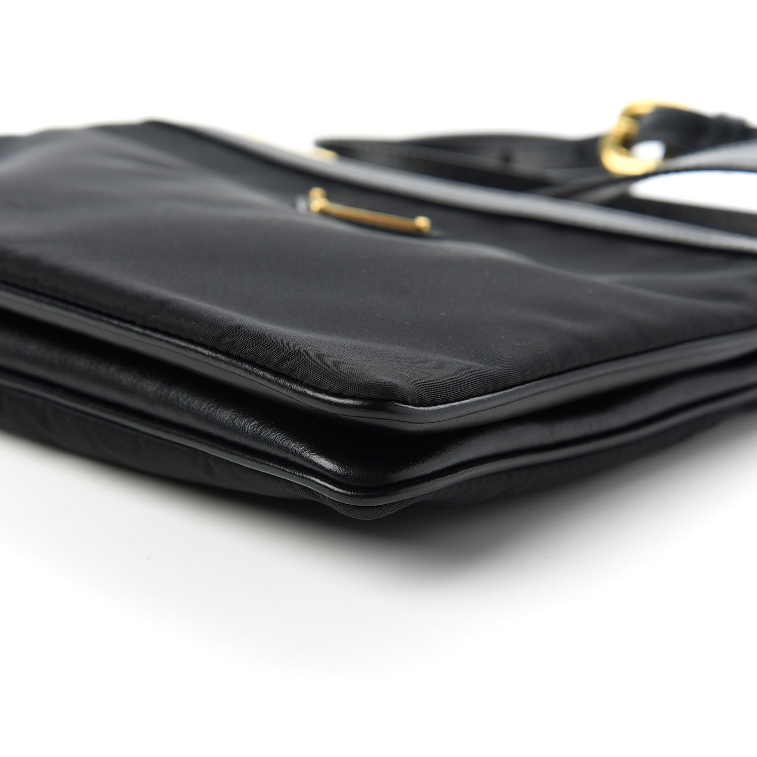 Prada Tessuto Nylon Soft Calf Double Zip Crossbody Bag Black 8 of 11