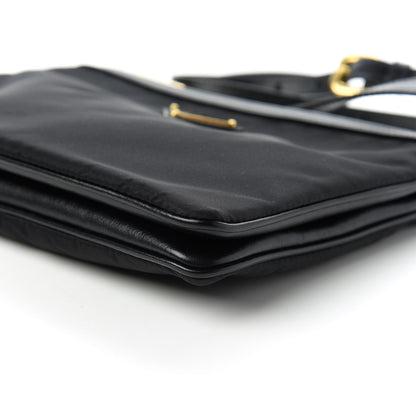 Prada Tessuto Nylon Soft Calf Double Zip Crossbody Bag Black 8 of 11