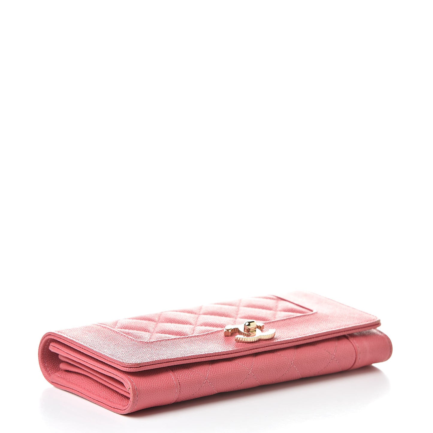 Caviar Quilted Mademoiselle Vintage Flap Wallet Pink