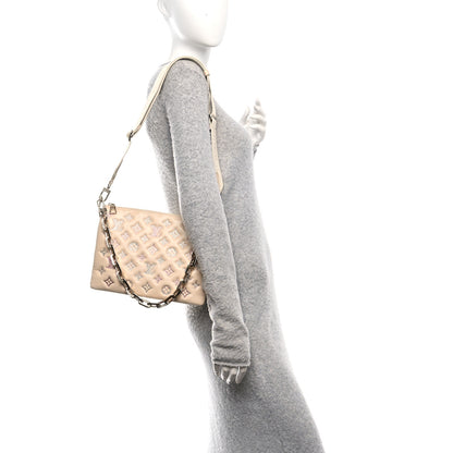 Louis Vuitton Lambskin Swarovski Crystal Embossed Monogram Coussin PM Nude 2 of 12