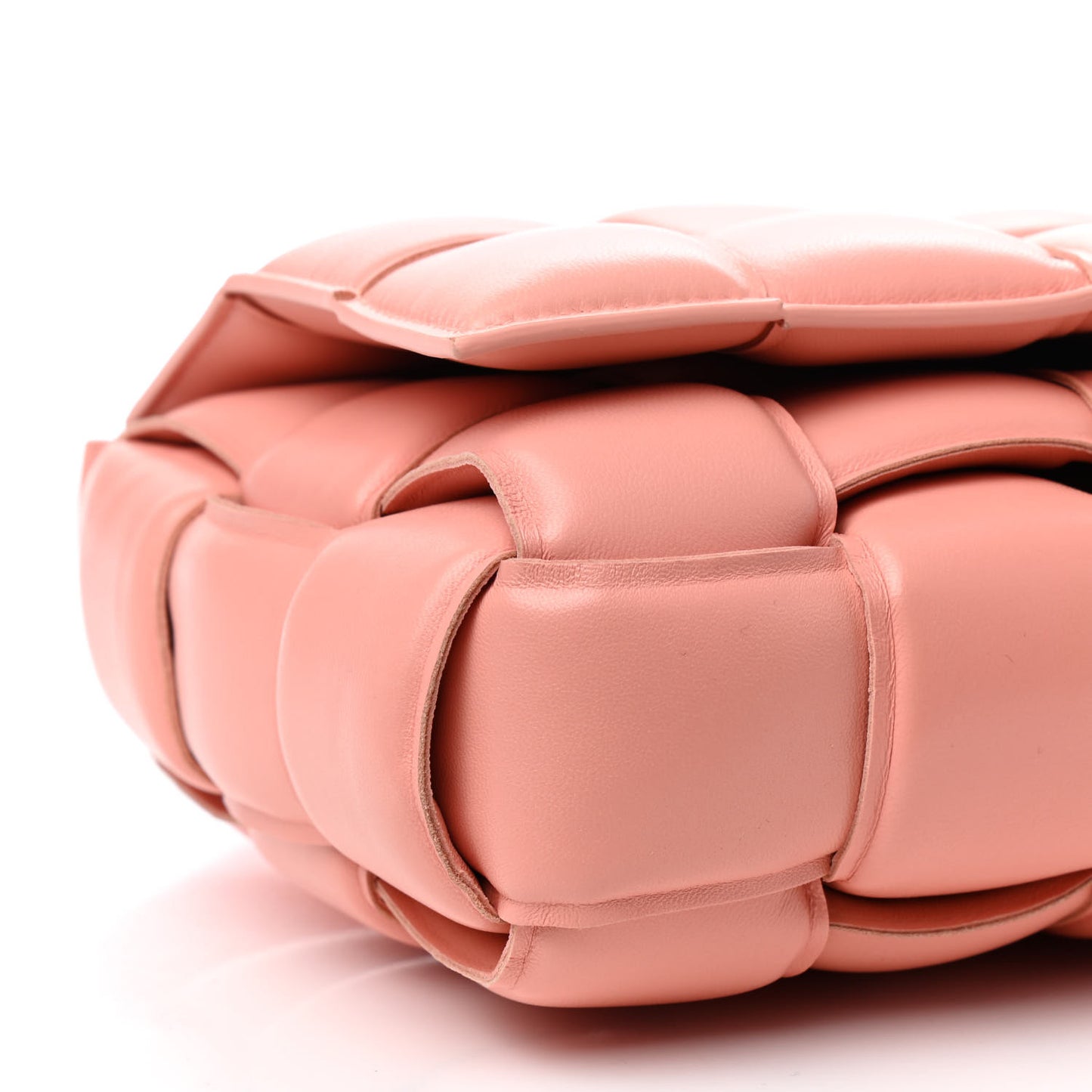 Nappa Maxi Intreccio Padded Cassette Crossbody Bag Peachy