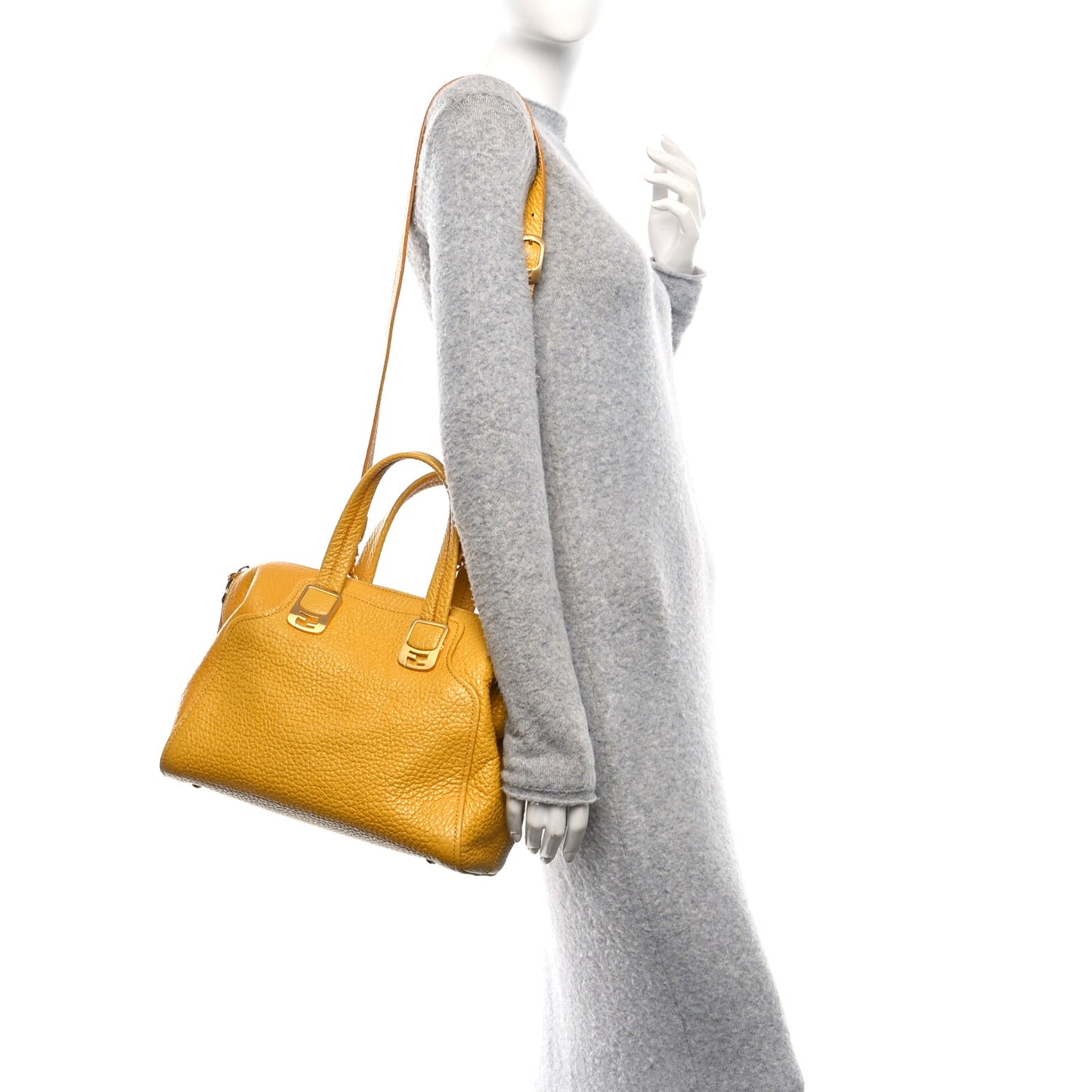 Pebbled Calfskin Small Chameleon Tote Sunflower Satin