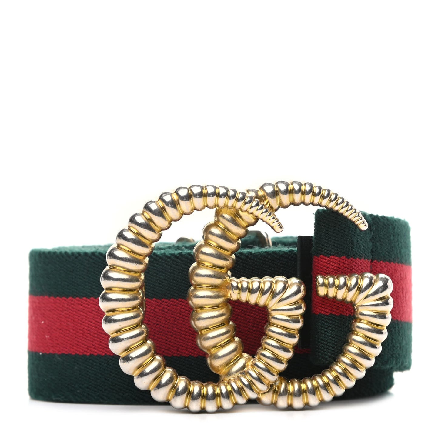 Canvas Torchon Double G Web Belt 80 32 Verde