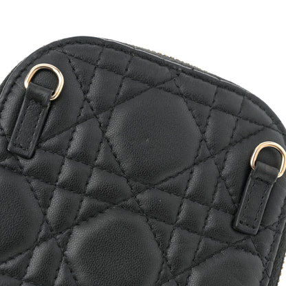 Christian Dior Lambskin Cannage Lady Dior Phone Holder Black 12 of 13