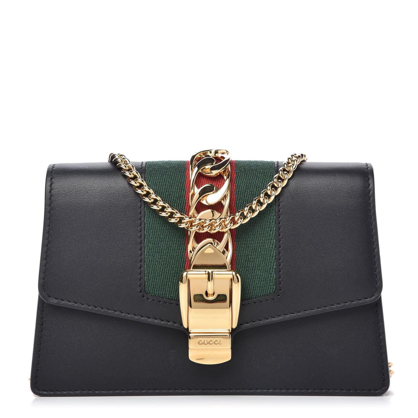 Calfskin Super Mini Sylvie Chain Shoulder Bag Black