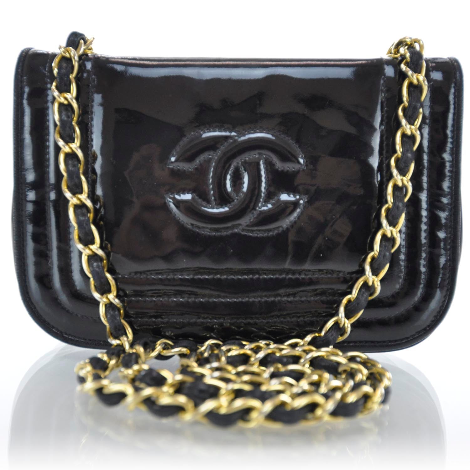 Chanel Patent Flap Shoulder Bag Black 1 of 10