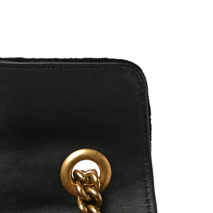 Gucci Velvet Matelasse Mini GG Marmont Shoulder Bag Black 14 of 23