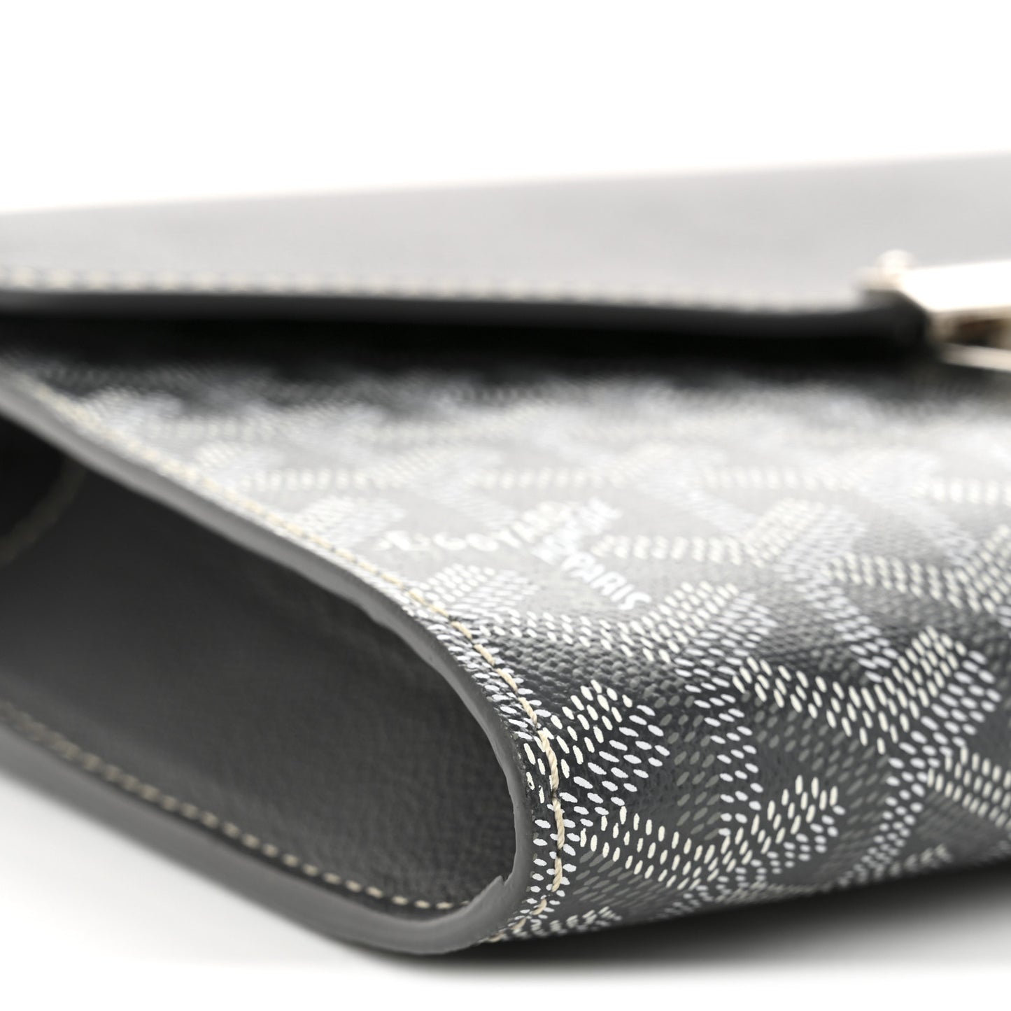 Goyardine Calfskin Chypre Wallet Pouch Grey