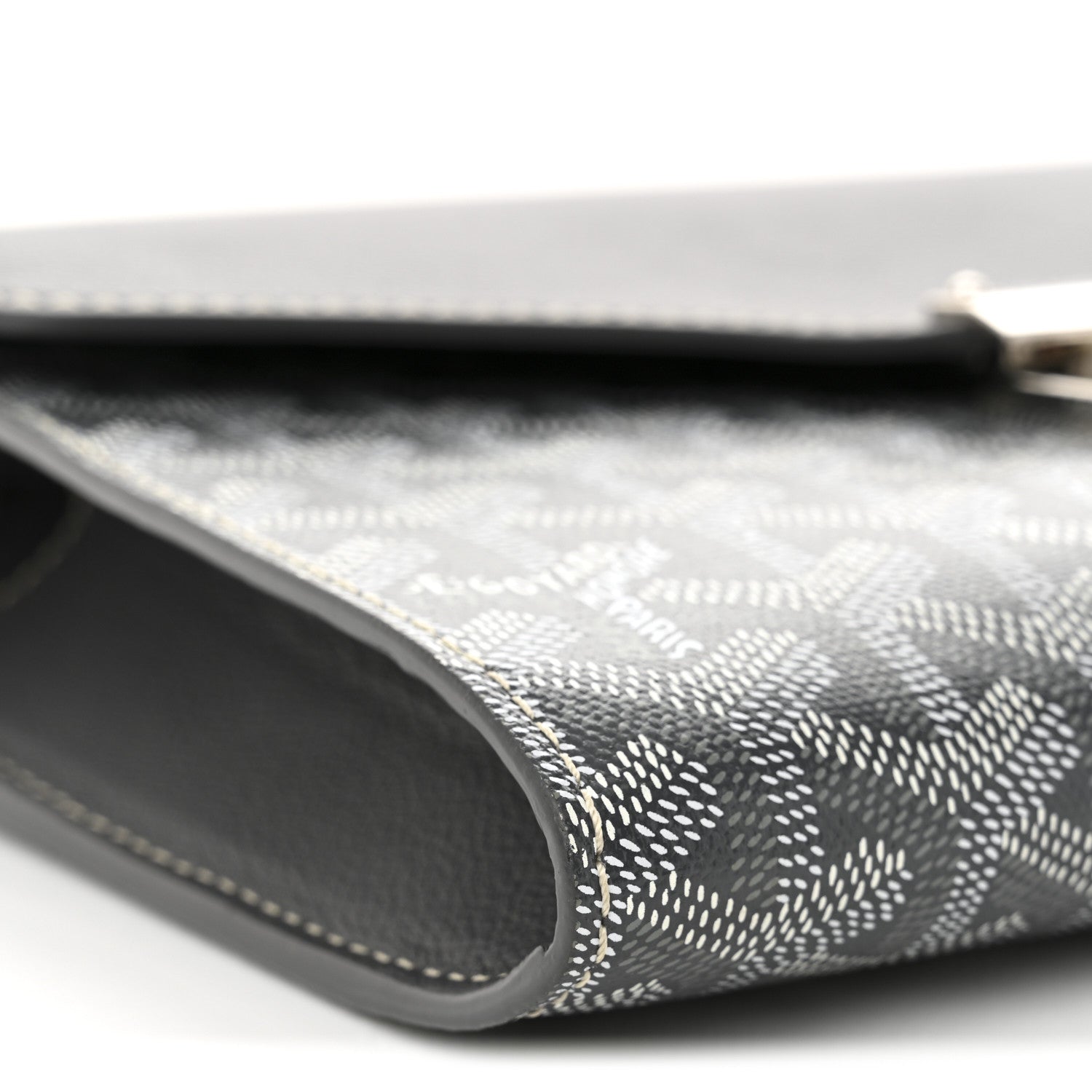 Goyard Goyardine Calfskin Chypre Wallet Pouch Grey 8 of 10