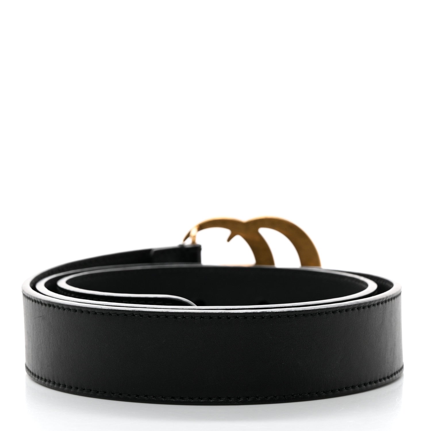 Gucci Moon Calfskin Double G 30mm Belt 80 32 Black 2 of 6