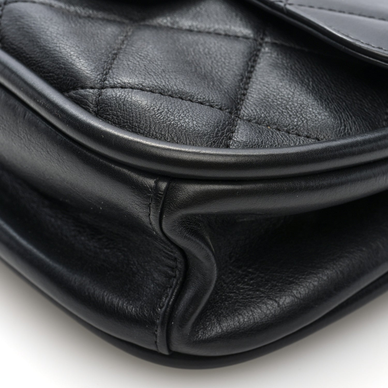 Chanel Lambskin Quilted Mini Chain Flap Messenger Bag Black 10 of 10