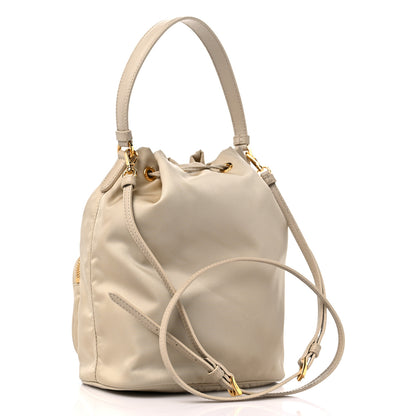 Prada Re-Nylon Saffiano Duet Bucket Crossbody Bag Deserto 3 of 11