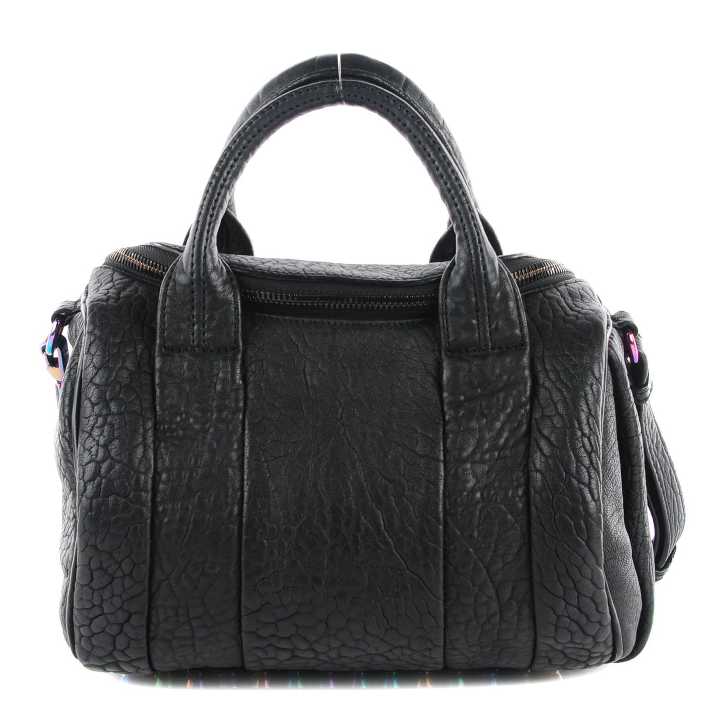 Pebbled Lambskin Rockie Black Iridescent Hardware