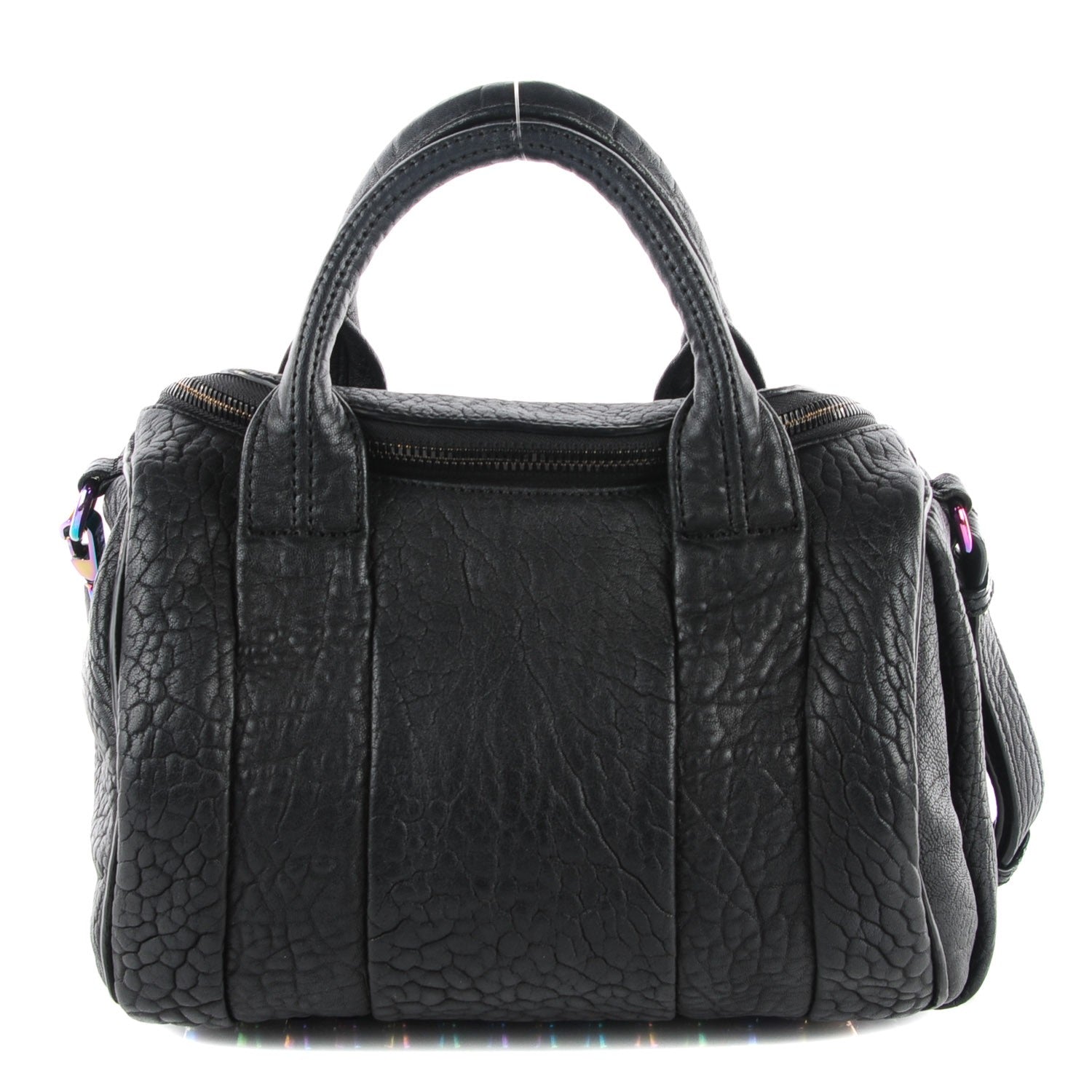 Alexander Wang Pebbled Lambskin Rockie Black Iridescent Hardware 1 of 9