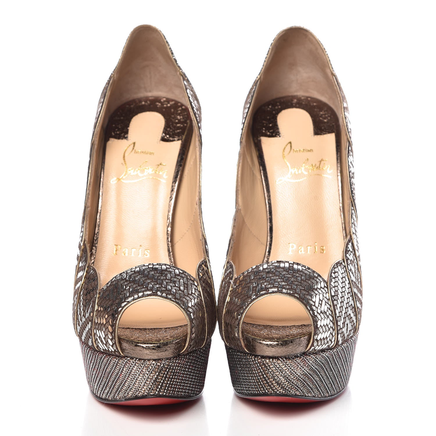 Christian Louboutin Glitter Specchio Torsatou 150 Pumps 35.5 Antic Silver 2 of 9