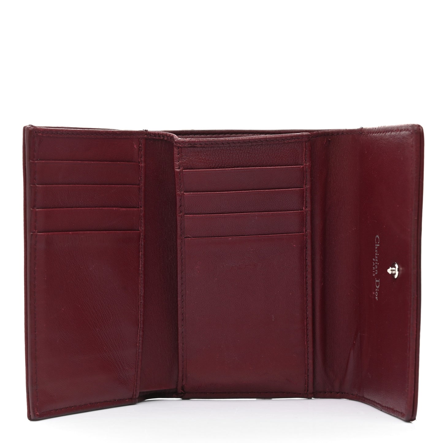 Grained Calfskin Cannage Diorama Elancee Wallet Burgundy
