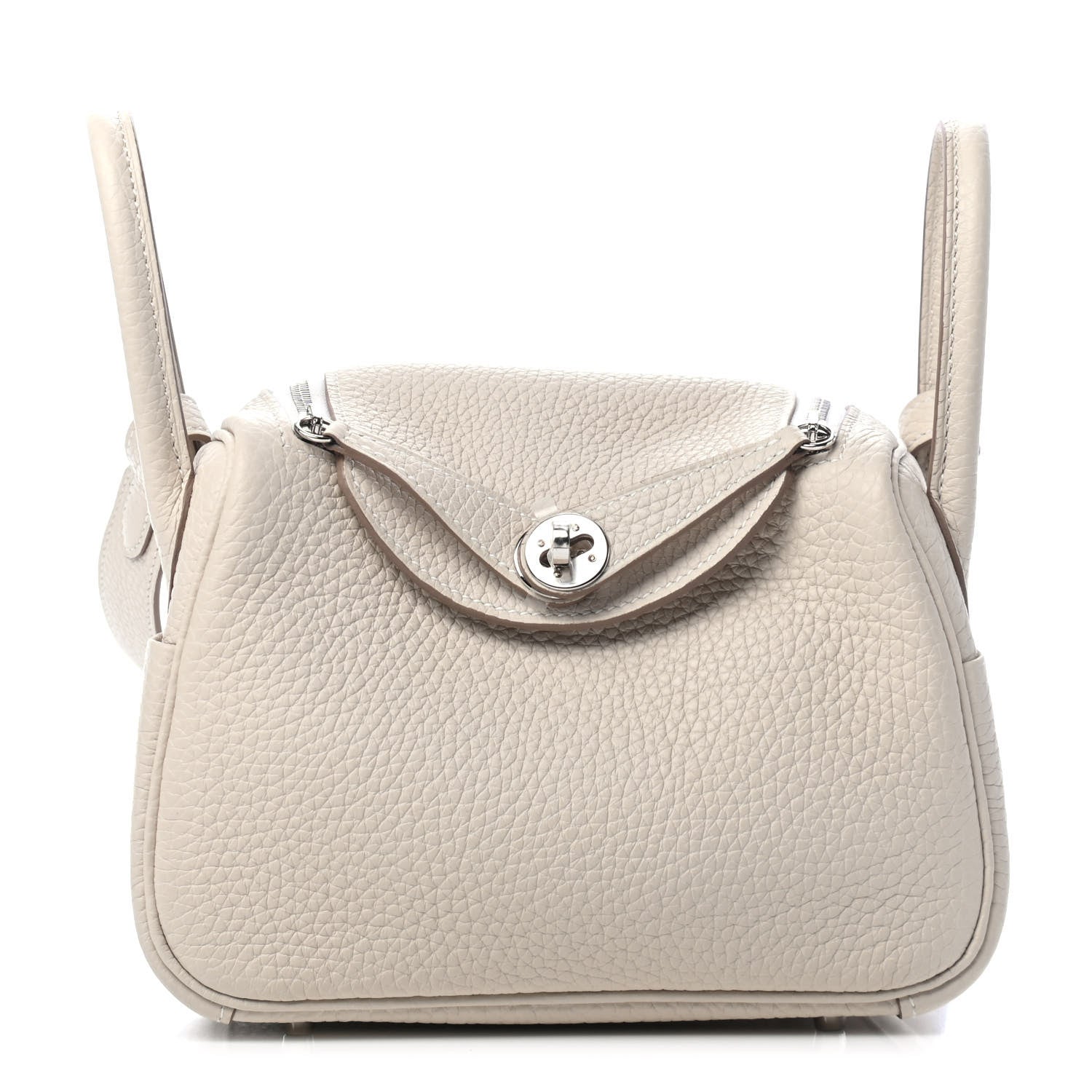 Hermes Taurillon Clemence Mini Lindy 20 Craie 1 of 4