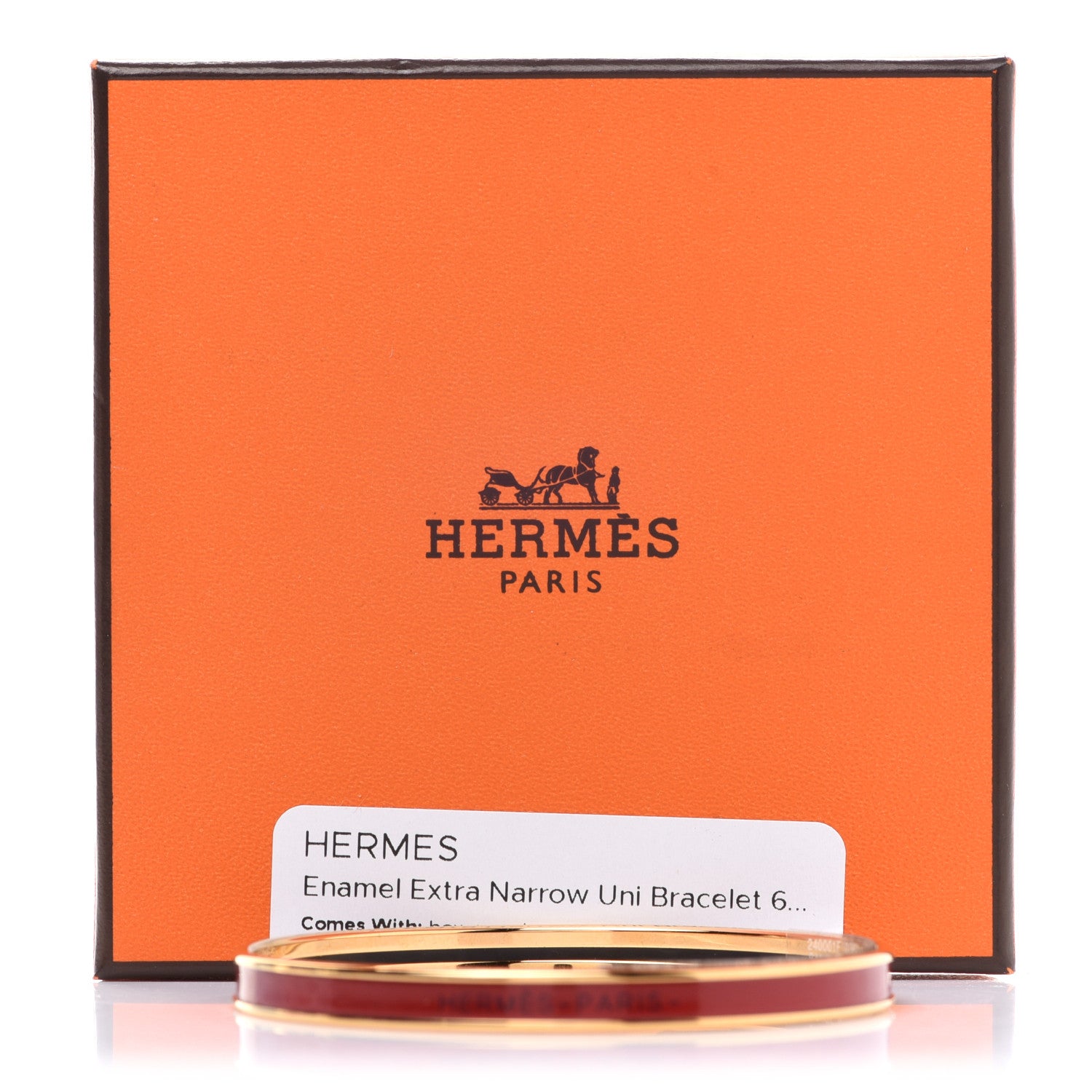 Hermes Enamel Extra Narrow Uni Bracelet 62 Rouge H 6 of 6