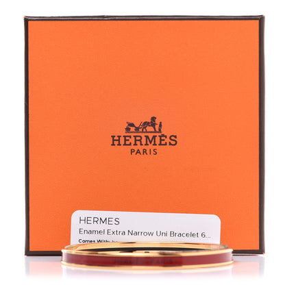 Hermes Enamel Extra Narrow Uni Bracelet 62 Rouge H 6 of 6