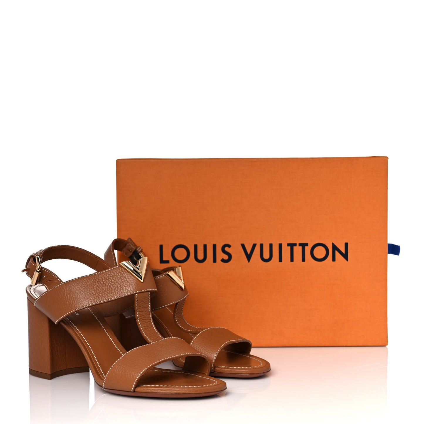 Grained Calfskin New Wave Sandals 37 Brown