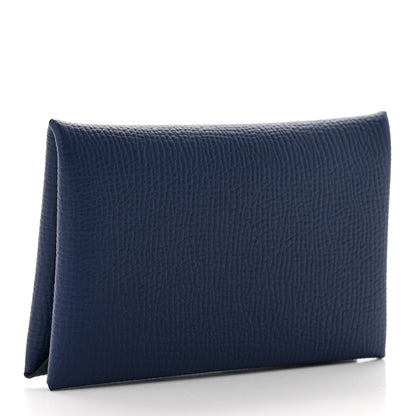 Hermes Epsom Verso Calvi Card Case Bleu Saphir Vert Anglais 3 of 6