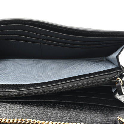 Gucci Grained Calfskin Bee Star Continental Chain Wallet Black 5 of 11