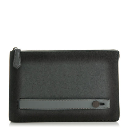 Fendi Vitello Elite Clutch Light Grey 1 of 8