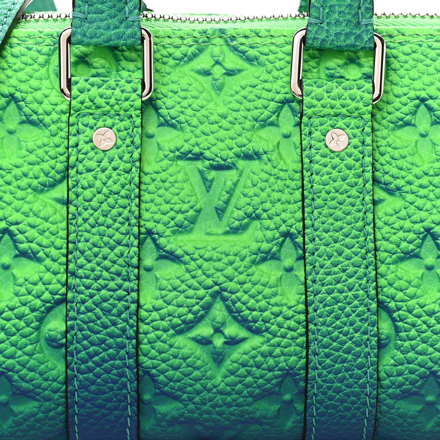 Louis Vuitton Taurillon Illusion Keepall XS Bleu Vert 7 of 10