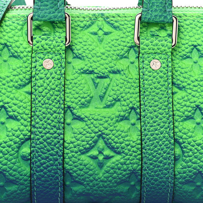 Louis Vuitton Taurillon Illusion Keepall XS Bleu Vert 7 of 10