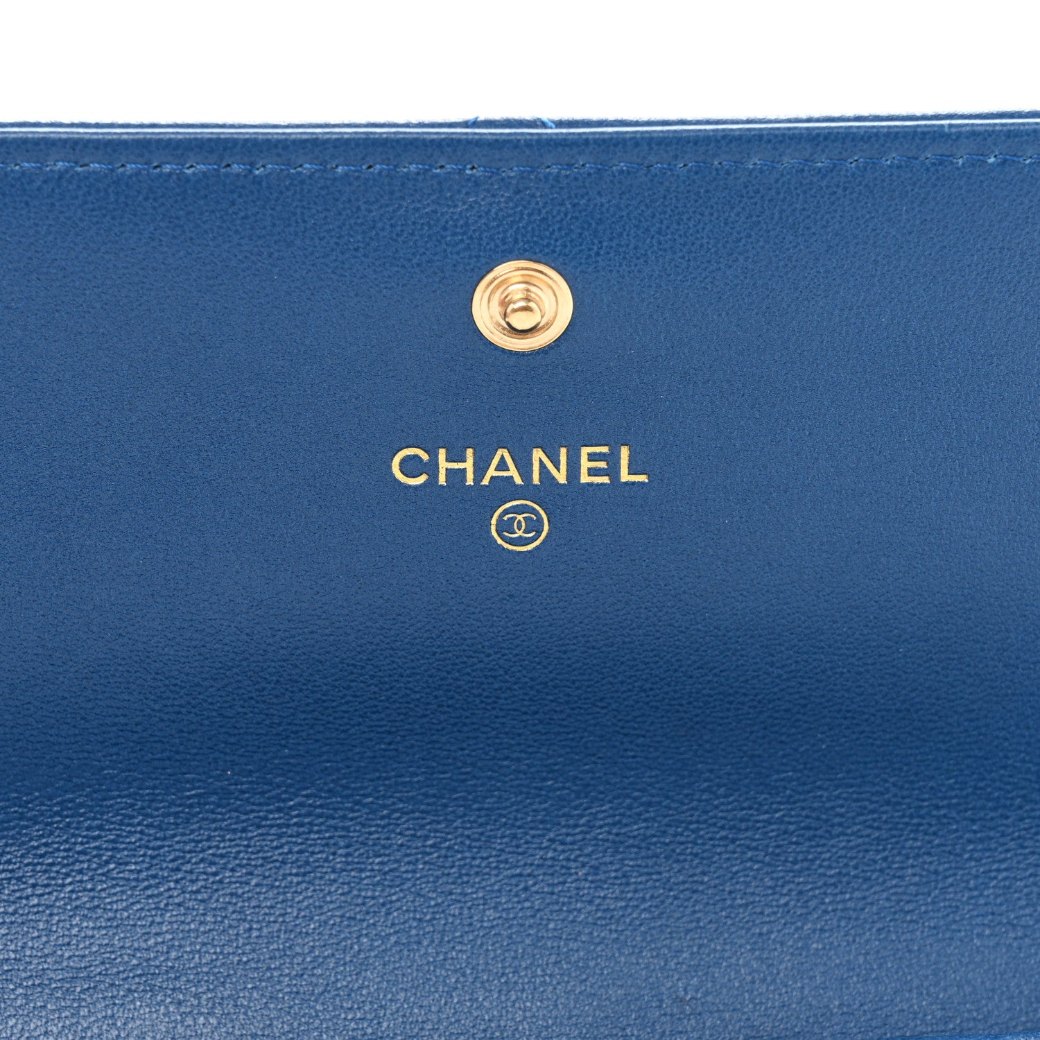Chanel Goatskin Quilted Chanel 19 Flap Wallet Dark Blue 6 of 9