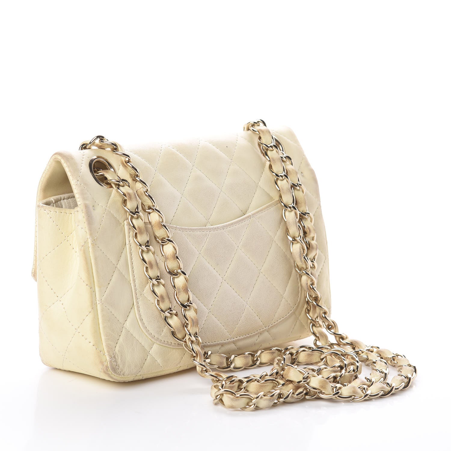 Chanel Lambskin Quilted Mini Rectangular Flap Beige 2 of 8