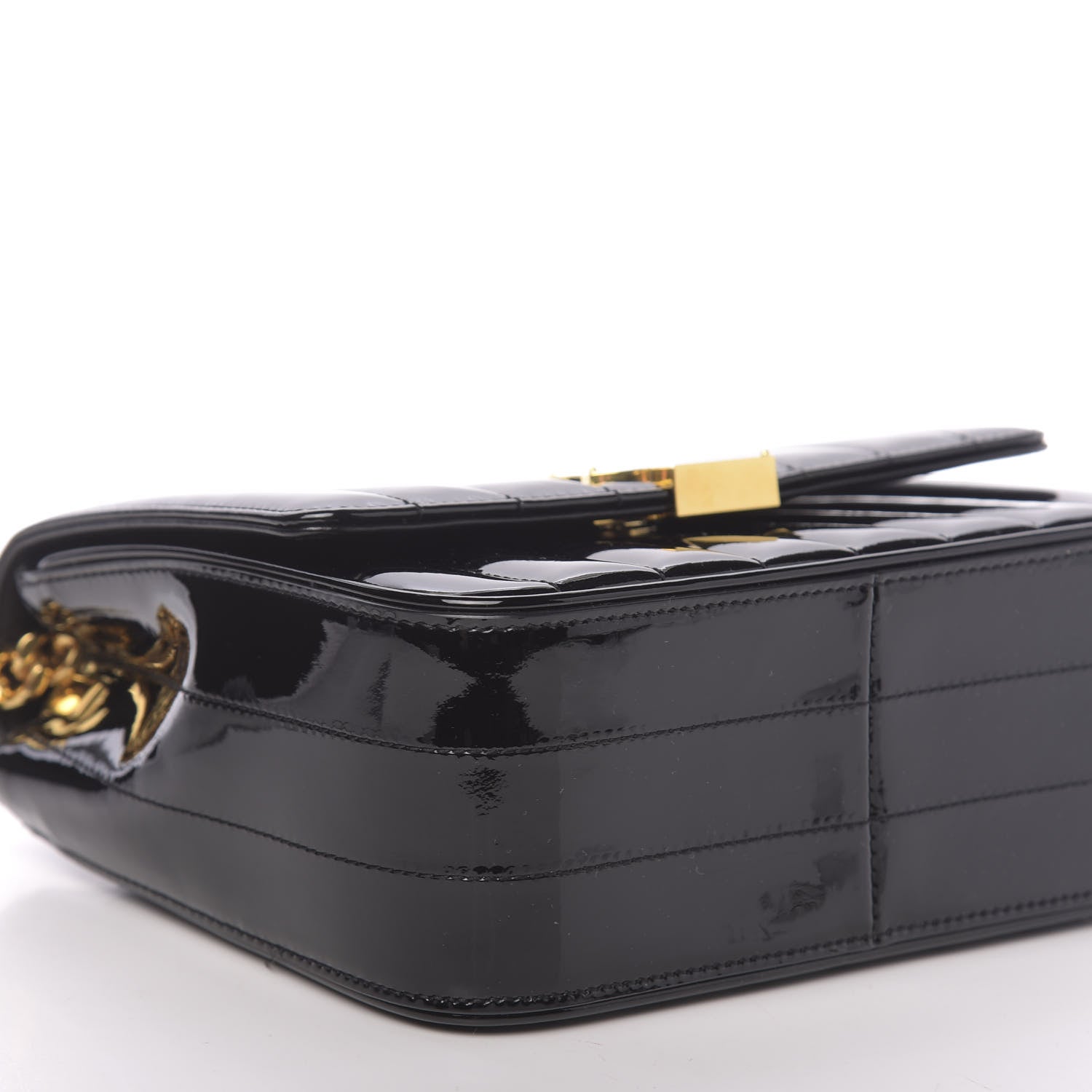 Saint Laurent Patent Calfskin Matelasse Monogram Medium Vicky Chain Bag Black 7 of 10