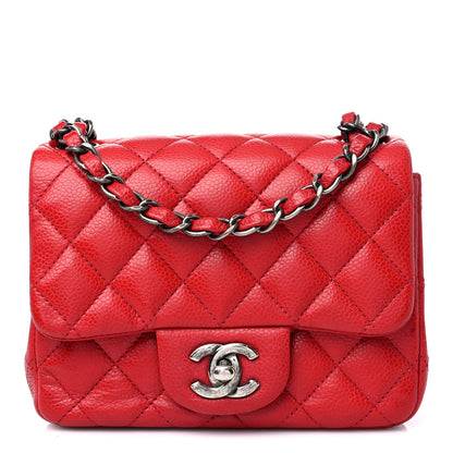Chanel Caviar Quilted Mini Square Flap Red 1 of 14