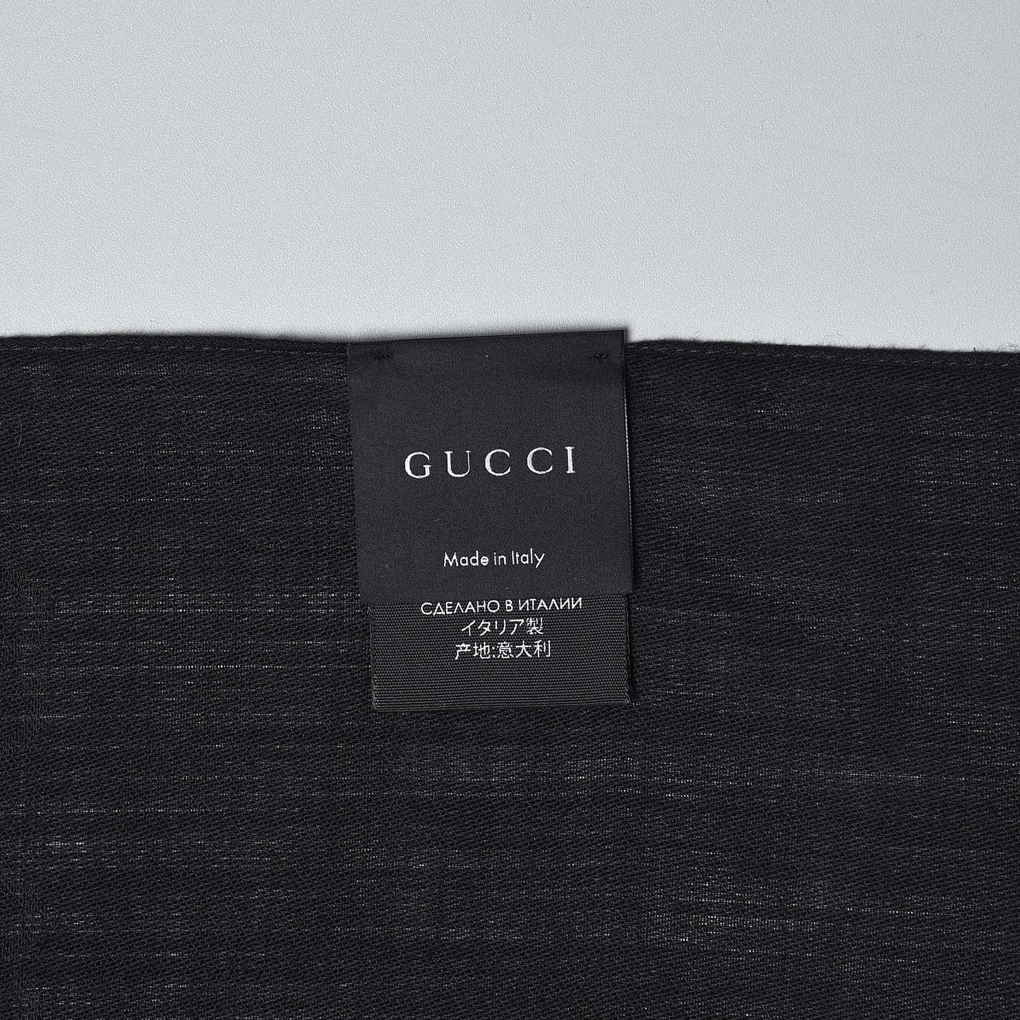 Wool Silk GG Monogram GGNat Scarf Black