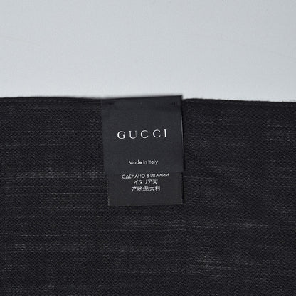 Gucci Wool Silk GG Monogram GGNat Scarf Black 6 of 7