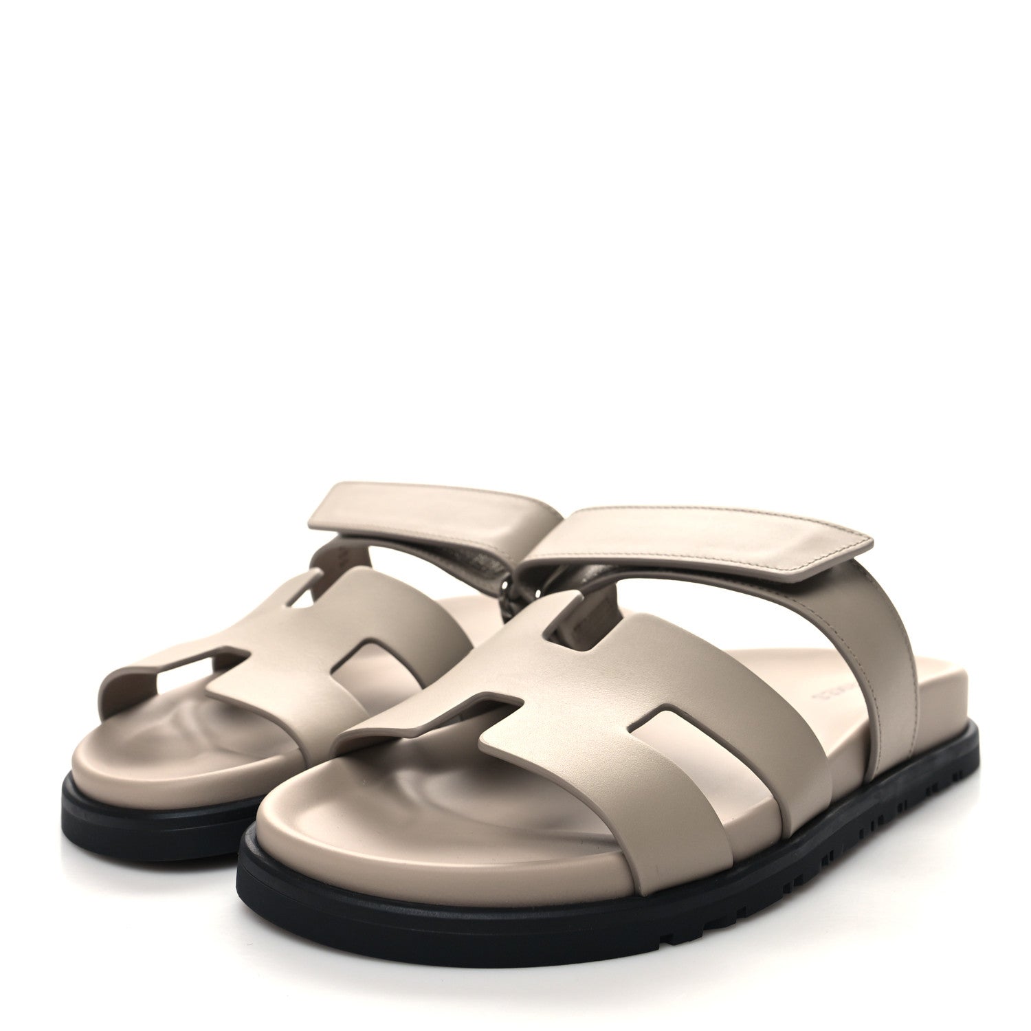 Hermes Calfskin Womens Chypre Sandals 37 Beige Mastic 3 of 8